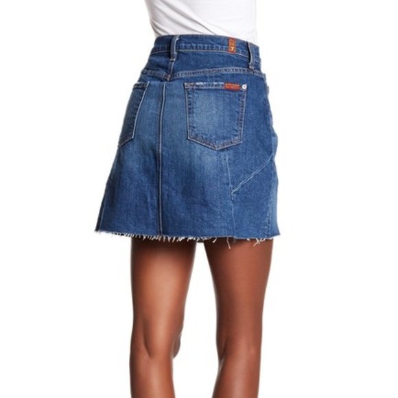 7 For All Mankind Denim Skirt 24 - Picture 4 of 14
